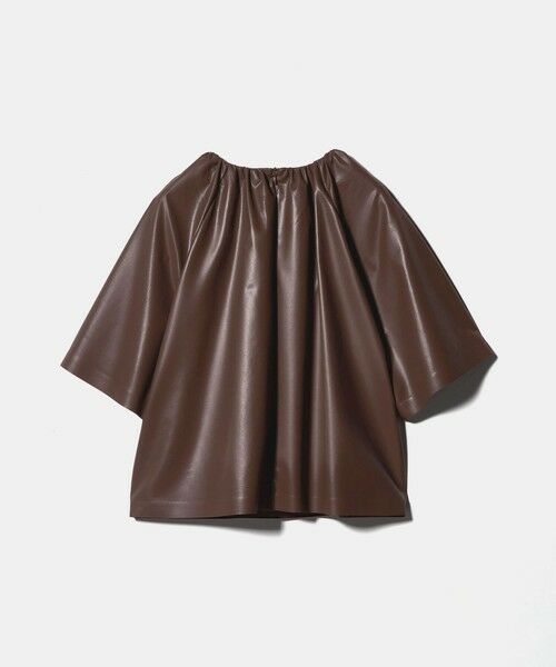UNITED ARROWS / ユナイテッドアローズ シャツ・ブラウス | レザーライク ギャザー ブラウス ウォッシャブル | 詳細14