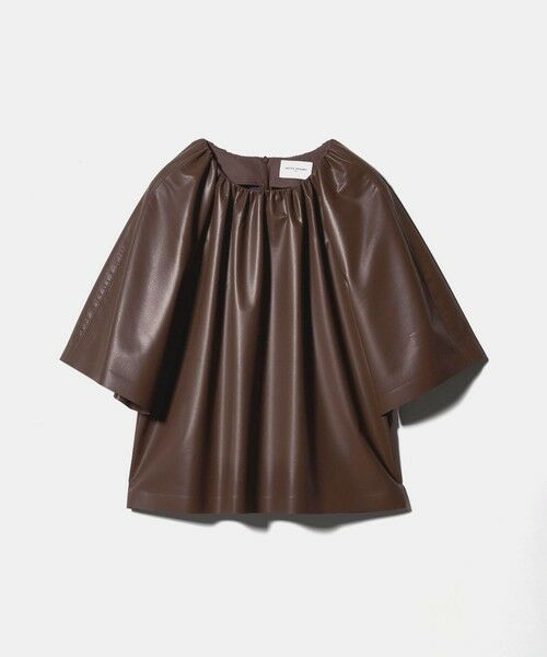 UNITED ARROWS / ユナイテッドアローズ シャツ・ブラウス | レザーライク ギャザー ブラウス ウォッシャブル | 詳細13