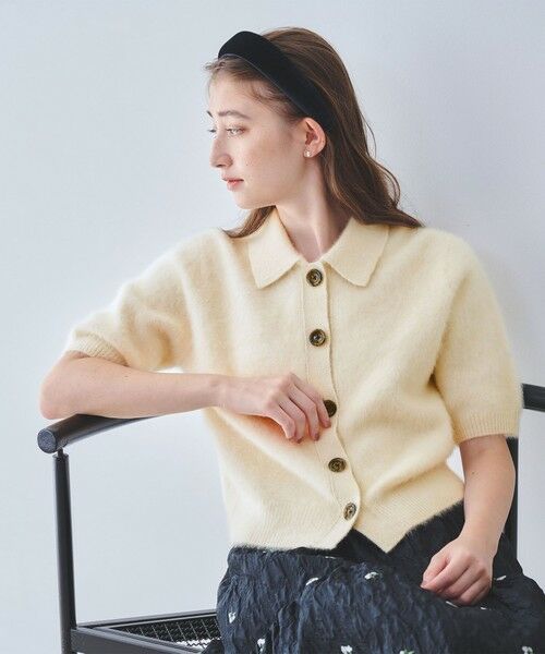 UNITED ARROWS / ユナイテッドアローズ ニット・セーター | フォックスカシミヤ ショートスリーブ ポロニット | 詳細1