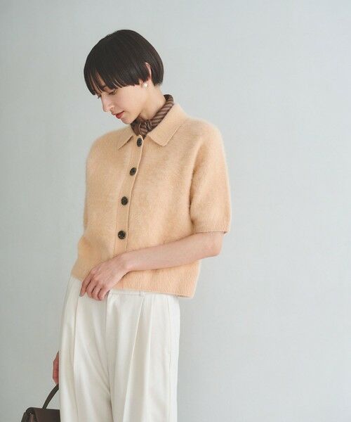 UNITED ARROWS / ユナイテッドアローズ ニット・セーター | フォックスカシミヤ ショートスリーブ ポロニット | 詳細16