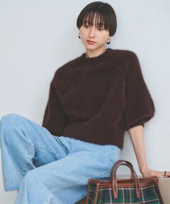 UNITED ARROWS / ユナイテッドアローズ ニット・セーター | フォックスカシミヤ パフ ハーフスリーブ ニット