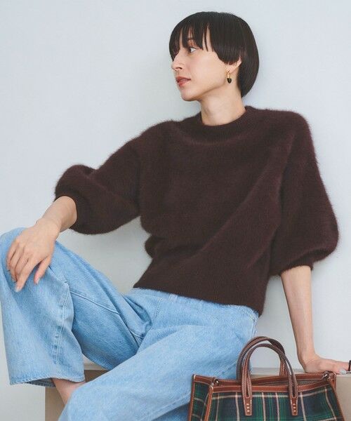 UNITED ARROWS / ユナイテッドアローズ ニット・セーター | フォックスカシミヤ パフ ハーフスリーブ ニット | 詳細9
