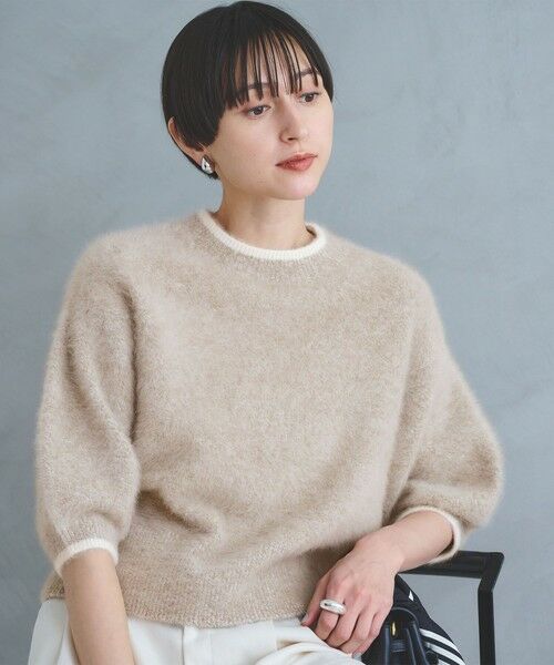 UNITED ARROWS / ユナイテッドアローズ ニット・セーター | フォックスカシミヤ パフ ハーフスリーブ ニット | 詳細22
