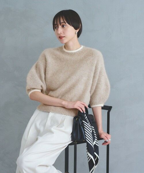 フォックスカシミヤ パフ ハーフスリーブ ニット （ニット