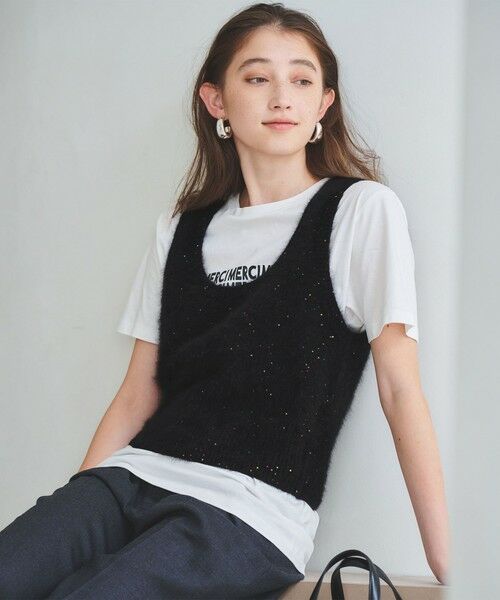 UNITED ARROWS / ユナイテッドアローズ ベスト | フォックス カシミヤ スパンコール 2WAY ニットベスト | 詳細3