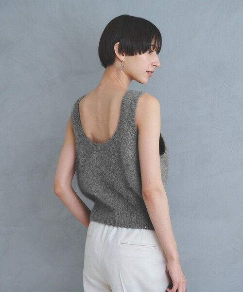 UNITED ARROWS / ユナイテッドアローズ ベスト | フォックス カシミヤ スパンコール 2WAY ニットベスト | 詳細14