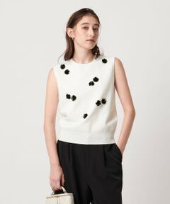UNITED ARROWS / ユナイテッドアローズ ニット・セーター | スパンコール 3D フラワー ベスト