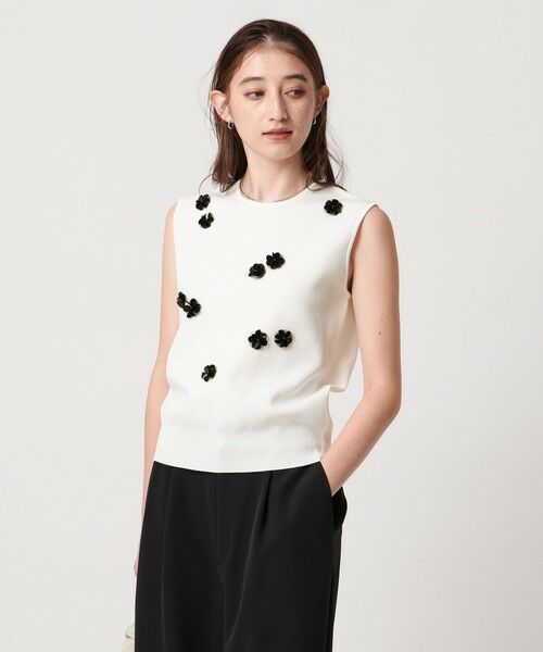 UNITED ARROWS / ユナイテッドアローズ ニット・セーター | スパンコール 3D フラワー ベスト | 詳細1