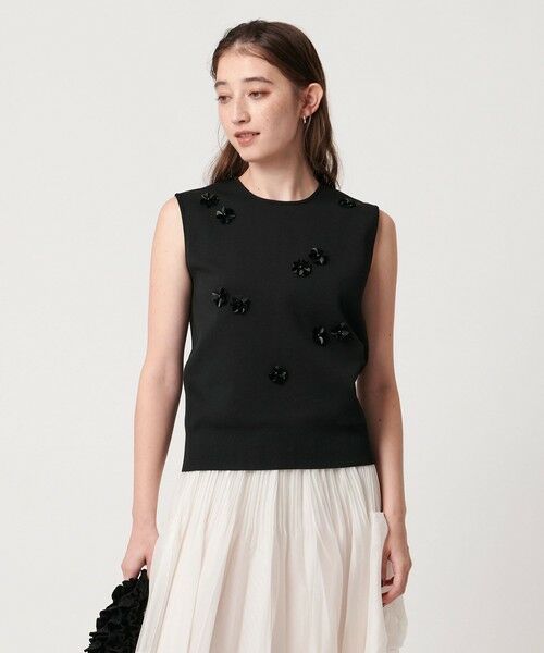 UNITED ARROWS / ユナイテッドアローズ ニット・セーター | スパンコール 3D フラワー ベスト | 詳細10