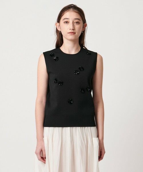UNITED ARROWS / ユナイテッドアローズ ニット・セーター | スパンコール 3D フラワー ベスト | 詳細12