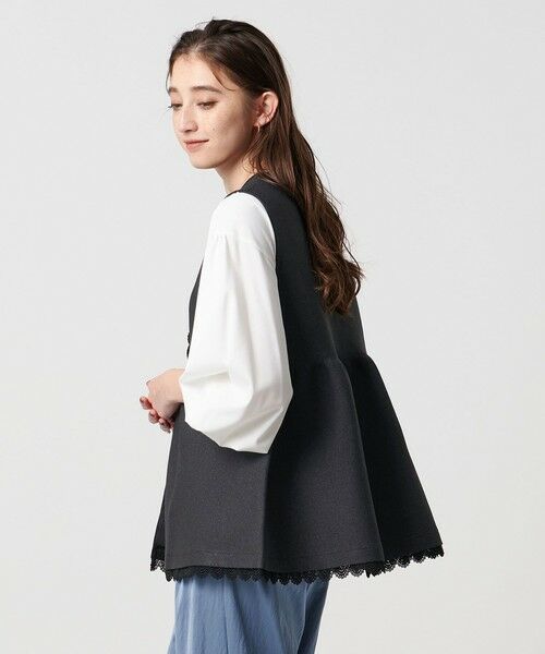 UNITED ARROWS / ユナイテッドアローズ ベスト | レース ペプラム ニットベスト ‐ウォッシャブル‐ | 詳細8
