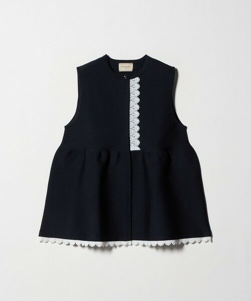 レース ペプラム ニットベスト ‐ウォッシャブル‐ （ベスト