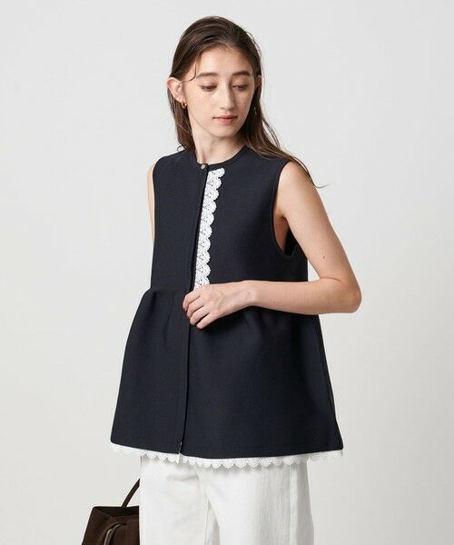 UNITED ARROWS / ユナイテッドアローズ ベスト | レース ペプラム ニットベスト ‐ウォッシャブル‐ | 詳細18