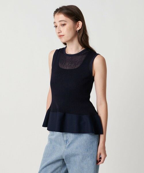 UNITED ARROWS リボンペプラムニット ブラック ユナイテッド