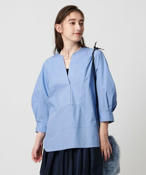 UNITED ARROWS/ユナイテッドアローズ オックス コンビ シャツ ブラウス ‐ウォッシャブル‐ LT. BLUE FREE UNITED ARROWS/ユナイテッドアローズ オックス コンビ シャツ ブラウス ‐ウォッシャブル‐ LT. BLUE FREE