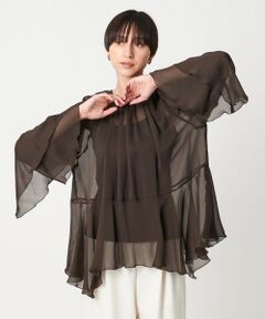 UNITED ARROWS / ユナイテッドアローズ シャツ・ブラウス | シアー イレギュラー フリル ブラウス -ウォッシャブル-