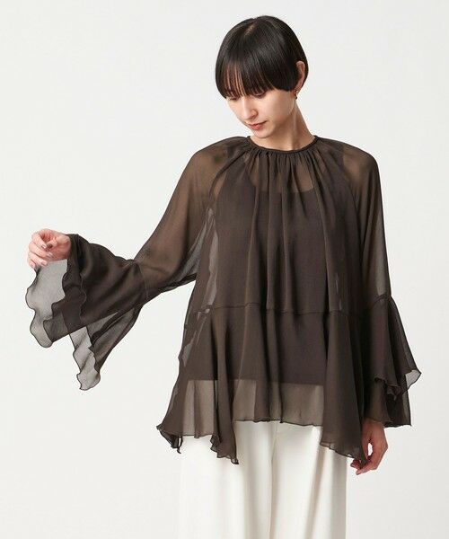 UNITED ARROWS / ユナイテッドアローズ シャツ・ブラウス | シアー イレギュラー フリル ブラウス -ウォッシャブル- | 詳細2