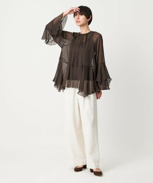 UNITED ARROWS / ユナイテッドアローズ シャツ・ブラウス | シアー イレギュラー フリル ブラウス -ウォッシャブル- | 詳細4