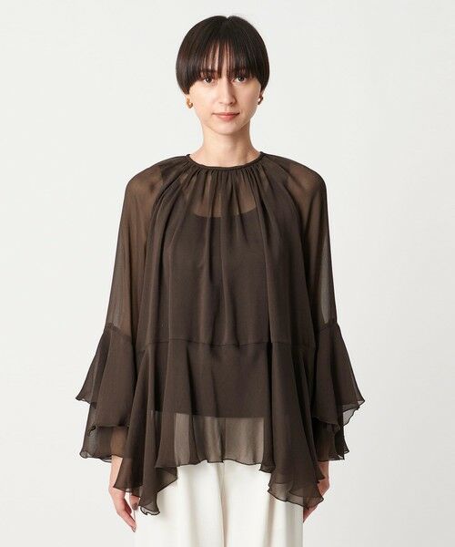 UNITED ARROWS / ユナイテッドアローズ シャツ・ブラウス | シアー イレギュラー フリル ブラウス -ウォッシャブル- | 詳細5