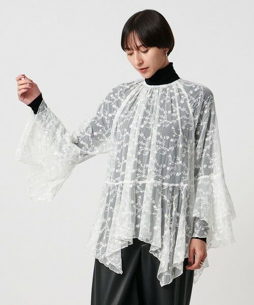 UNITED ARROWS / ユナイテッドアローズ シャツ・ブラウス | レース イレギュラー フリル ブラウス | 詳細1