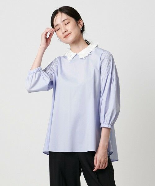 UNITED ARROWS/ユナイテッドアローズ 2WAYカラー ブラウス‐ウォッシャブル‐ LT. BLUE FREE UNITED ARROWS/ユナイテッドアローズ 2WAYカラー ブラウス‐ウォッシャブル‐ LT. BLUE FREE