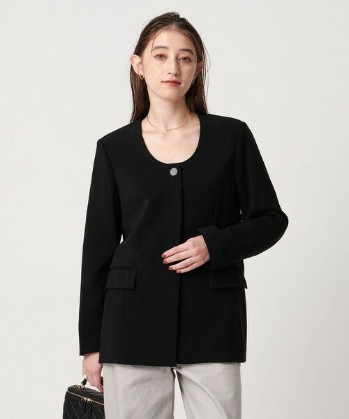 UNITED ARROWS / ユナイテッドアローズ テーラードジャケット | Uネックライン ジャケット | 詳細1