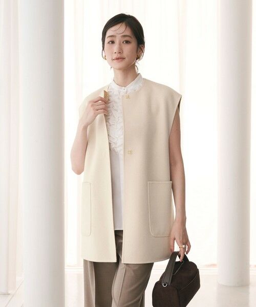 UNITED ARROWS/ユナイテッドアローズ バイカラー リバー ベスト OFF WHITE FREE UNITED ARROWS/ユナイテッドアローズ バイカラー リバー ベスト OFF WHITE FREE