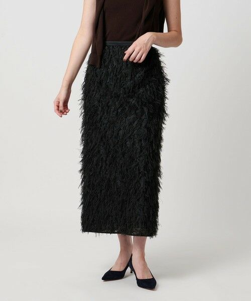 UNITED ARROWS / ユナイテッドアローズ ロング・マキシ丈スカート | ヘアリー ラメ カットジャガード タイト スカート | 詳細1
