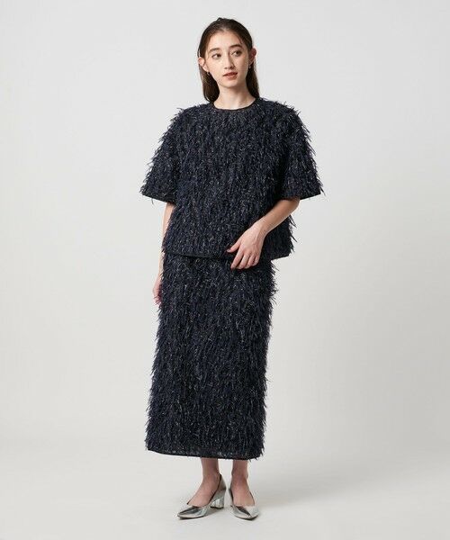 UNITED ARROWS / ユナイテッドアローズ ロング・マキシ丈スカート | ヘアリー ラメ カットジャガード タイト スカート | 詳細13