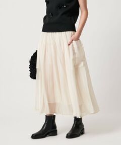 UNITED ARROWS / ユナイテッドアローズ ロング・マキシ丈スカート | シャンブレー オーガンザ ポケット スカート