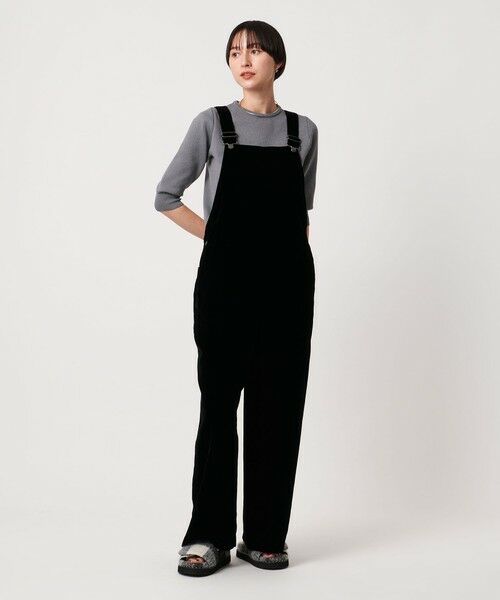 UNITED ARROWS/ユナイテッドアローズ ベルベット サロペット パンツ BLACK M(38) UNITED ARROWS/ユナイテッドアローズ ベルベット サロペット パンツ BLACK M(38)