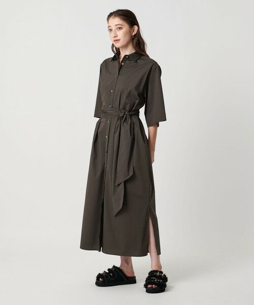 UNITED ARROWS/ユナイテッドアローズ ノットリボン シャツ ワンピース ウォッシャブル DK. BROWN M(38) UNITED ARROWS/ユナイテッドアローズ ノットリボン シャツ ワンピース ウォッシャブル DK. BROWN M(38)