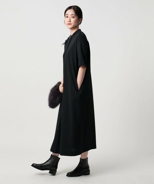 UNITED ARROWS / ユナイテッドアローズ ロング・マキシ丈ワンピース | ポンチ ハーフスリーブ ワンピース ‐ウォッシャブル‐ | 詳細1