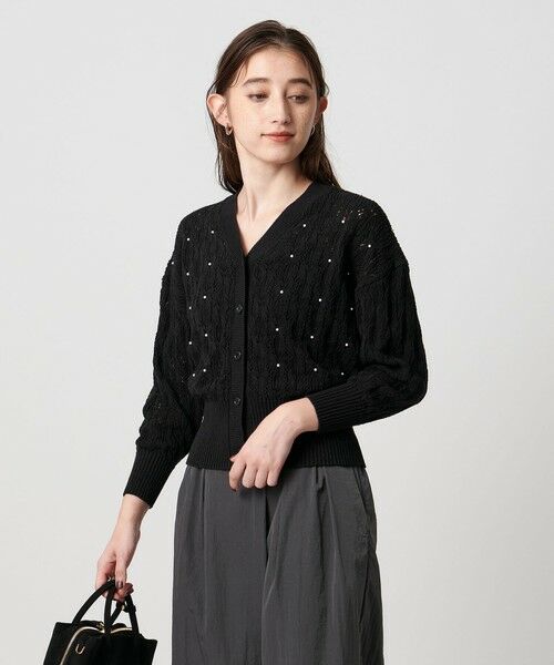 UNITED ARROWS / ユナイテッドアローズ カーディガン・ボレロ | フェイクパール レース カーディガン ウォッシャブル | 詳細1