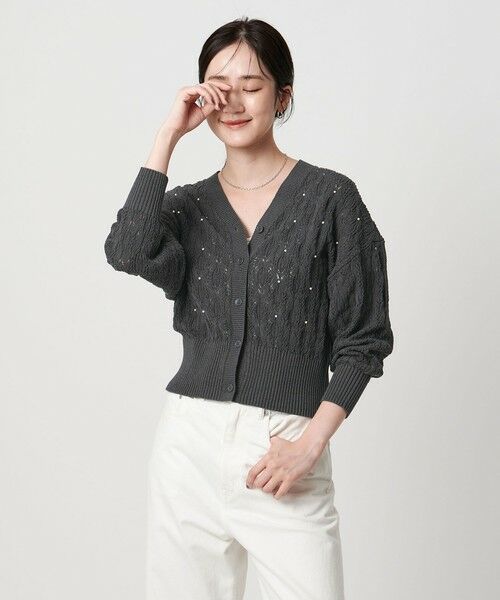 UNITED ARROWS / ユナイテッドアローズ カーディガン・ボレロ | フェイクパール レース カーディガン ウォッシャブル | 詳細7