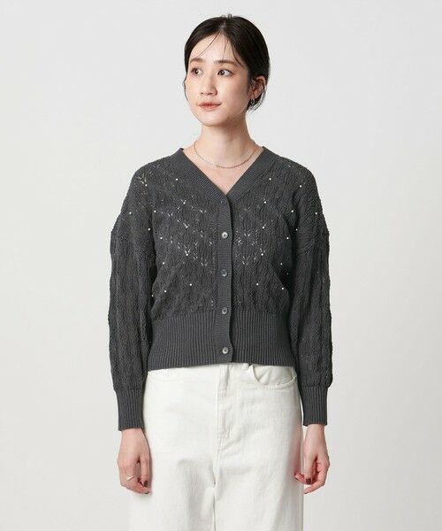 UNITED ARROWS / ユナイテッドアローズ カーディガン・ボレロ | フェイクパール レース カーディガン ウォッシャブル | 詳細10