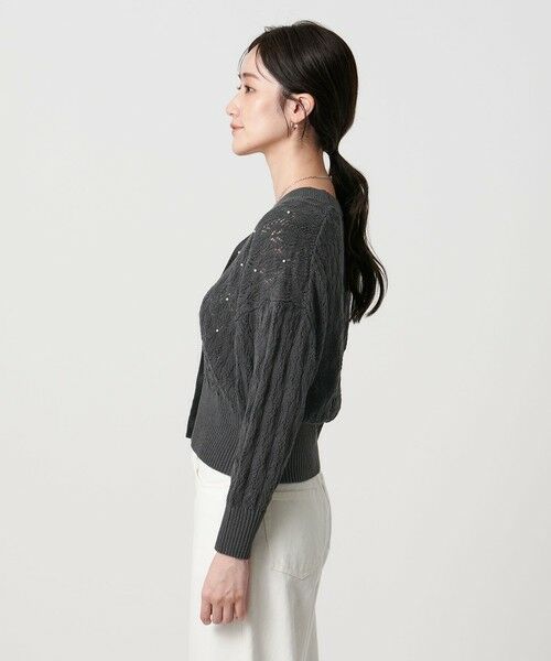UNITED ARROWS / ユナイテッドアローズ カーディガン・ボレロ | フェイクパール レース カーディガン ウォッシャブル | 詳細11