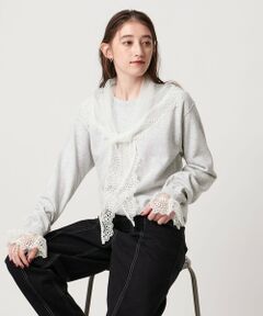 UNITED ARROWS / ユナイテッドアローズ スウェット | 【別注】＜dahl’ia＞レーススカーフ スウェット