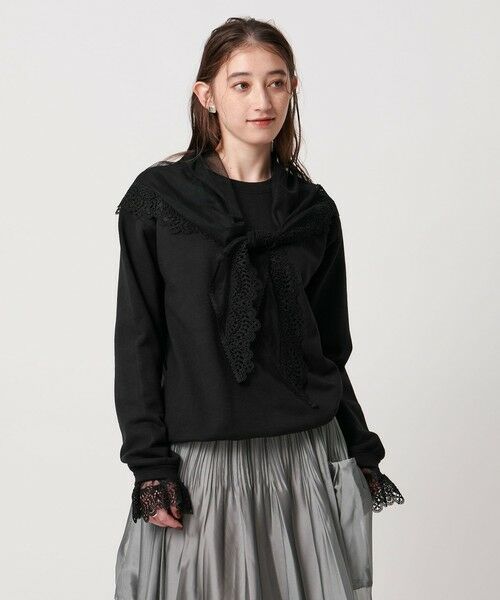 UNITED ARROWS / ユナイテッドアローズ スウェット | 【別注】＜dahl’ia＞レーススカーフ スウェット | 詳細1