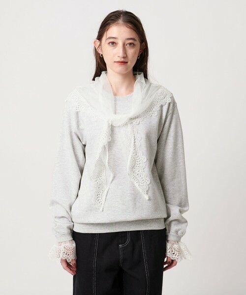 UNITED ARROWS / ユナイテッドアローズ スウェット | 【別注】＜dahl’ia＞レーススカーフ スウェット | 詳細10