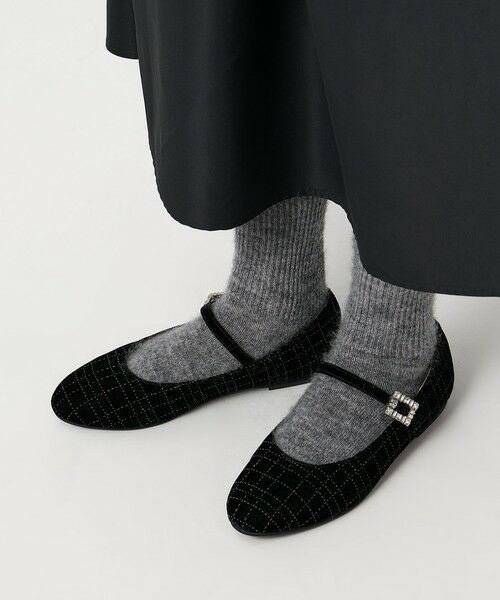 UNITED ARROWS / ユナイテッドアローズ フラットシューズ | グリッター ベルベット メリージェーン シューズ | 詳細1