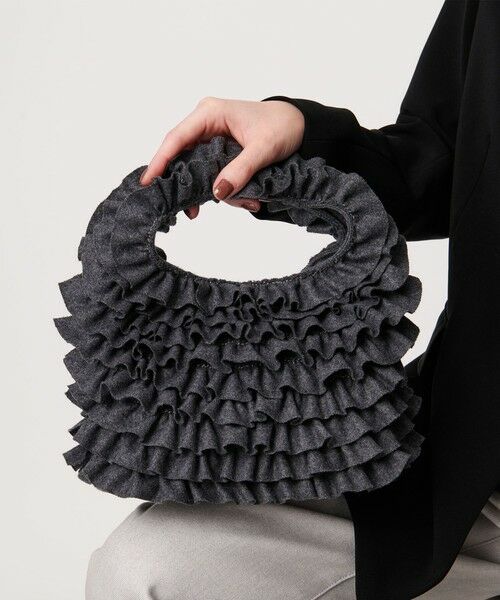 UNITED ARROWS/ユナイテッドアローズ フリル ワンハンドルバッグ DK. GRAY FREE