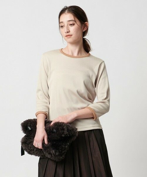 UNITED ARROWS / ユナイテッドアローズ カットソー | リブ バイカラー パイピング カットソー(BEIGE)