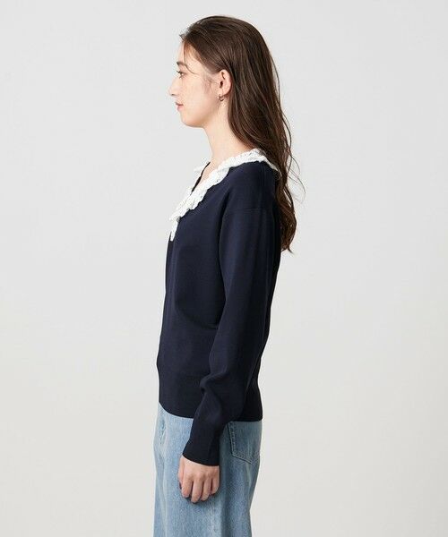 UNITED ARROWS / ユナイテッドアローズ ニット・セーター | スカラップ レース フリル ニット‐ウォッシャブル‐ | 詳細22