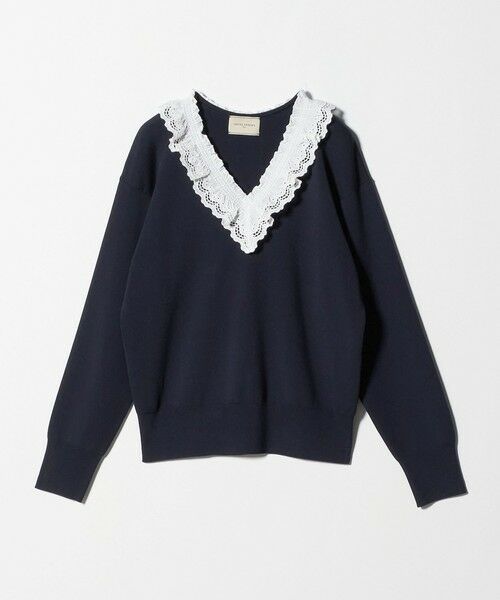 UNITED ARROWS / ユナイテッドアローズ ニット・セーター | スカラップ レース フリル ニット‐ウォッシャブル‐ | 詳細24