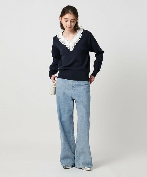 UNITED ARROWS / ユナイテッドアローズ ニット・セーター | スカラップ レース フリル ニット‐ウォッシャブル‐ | 詳細18