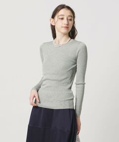 UNITED ARROWS / ユナイテッドアローズ ニット・セーター | シルク リブ クルーネック ニット