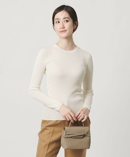 UNITED ARROWS / ユナイテッドアローズ ニット・セーター | シルク リブ クルーネック ニット | 詳細2