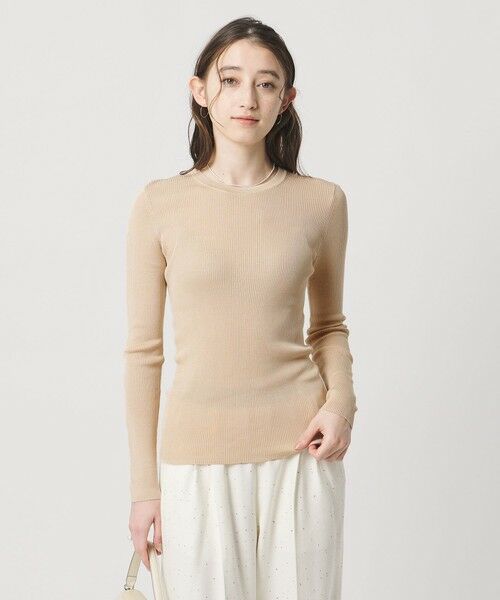 UNITED ARROWS / ユナイテッドアローズ ニット・セーター | シルク リブ クルーネック ニット | 詳細14