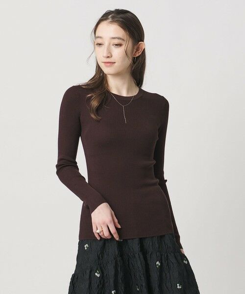 UNITED ARROWS / ユナイテッドアローズ ニット・セーター | シルク リブ クルーネック ニット | 詳細16
